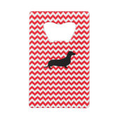 Brand Rood Chevron met Dachshund Creditkaart Flessenopener (Achterkant)