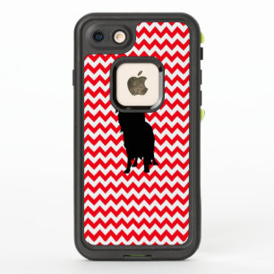 Brand Rood Chevron met Yorkie Silhouette