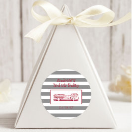 Brand Ruck Red Boys Fun Birthday Favor Ronde Sticker