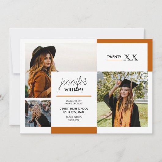 Brand Sinaasappel 3 Aankondiging van het Afstudere (Voorkant)