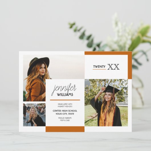 Brand Sinaasappel 3 Aankondiging van het Afstudere (Staand voorkant)