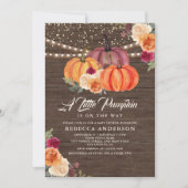 Brand Sinaasappel pompoenhout Baby shower Kaart (Voorkant)