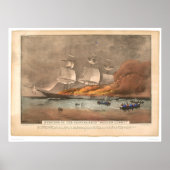 Brand van het clipperschip "Golden Light" (0143A) Poster (Voorkant)