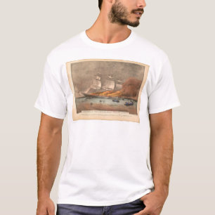 Brand van het clipperschip "Golden Light" (0143A) T-shirt