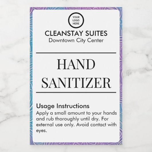 Brandable Hospitality Guest Hand Sanitizer Label Voedselcontainer Etiket (Enkel label)