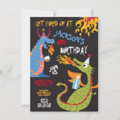 Brandademende Dragons Birthday Party Kaart (Voorkant)