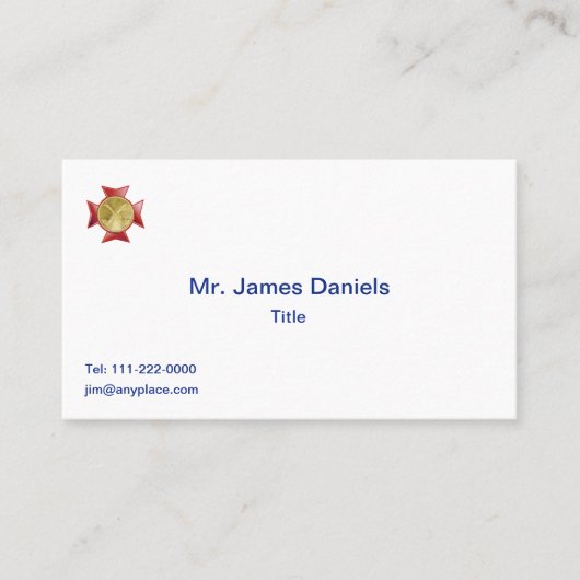 Brandafdeling 2 Aangepaste bule Visitekaartje (Voorkant)