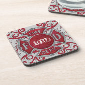 Brandafdeling Aangepast monogram Bier Onderzetter (Linkerzijde)