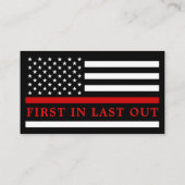 Brandafdeling Aangepaste Logo rode lijn brandweerm Visitekaartje (Achterkant)