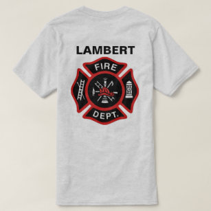 Brandafdeling Badge met naam T-shirt