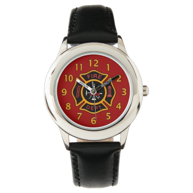 Brandafdeling Badge Red Horloge (Voorkant)