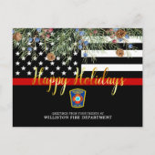 Brandafdeling Eerste kerstdagen Aangepaste dunne r Feestdagenkaart (Voorkant)