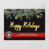 Brandafdeling Embleem Thin Red Line met Kerstmis Feestdagenkaart (Voorkant)