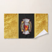 Brandafdeling Gold en Silver Wife Badge Bad Handdoek (Handdoek)