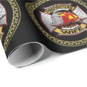 Brandafdeling Gold en Silver Wife Badge Cadeaupapier (Rol Hoek)