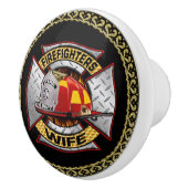 Brandafdeling Gold en Silver Wife Badge Keramische Knop (Rechts)