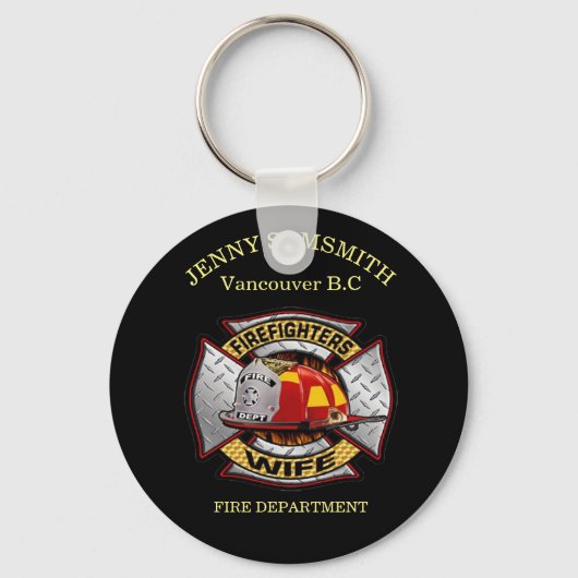 Brandafdeling Gold en Silver Wife Badge Sleutelhanger (Voorkant)