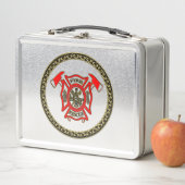 Brandafdeling Goud en rode badge met brandwerende  (In situ)