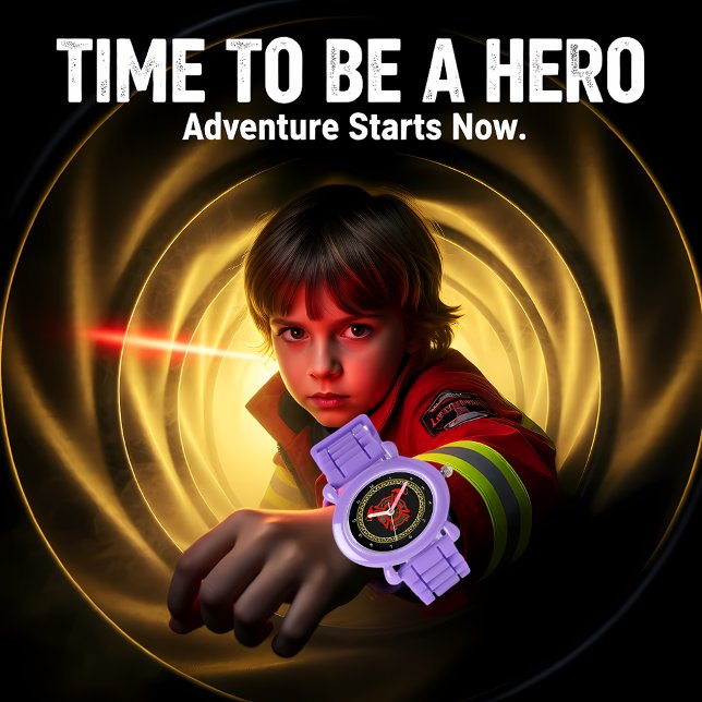 Brandafdeling Goud en rode badge met brandwerende  Horloge (Creator heeft geüpload)