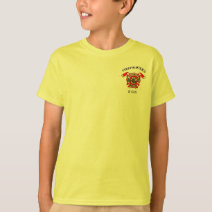 Brandafdeling Goud en rode badge met brandwerende  T-shirt