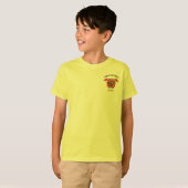 Brandafdeling Goud en rode badge met brandwerende  T-shirt (Voorkant volledig)