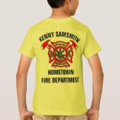 Brandafdeling Goud en rode badge met brandwerende  T-shirt (Achterkant)