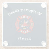 Brandafdeling Logo - Aangepast Glazen Onderzetter (Achterkant)