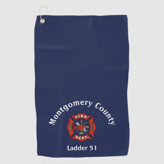 Brandafdeling Logo - Aangepast Golfhanddoek (Voorkant)