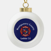 Brandafdeling Logo - Aangepast Keramische Bal Ornament (Voorkant)