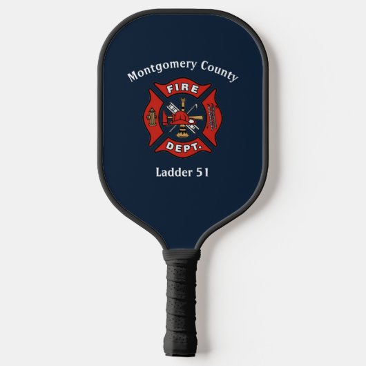 Brandafdeling Logo - Aangepast Pickleball Paddle (Achterkant)