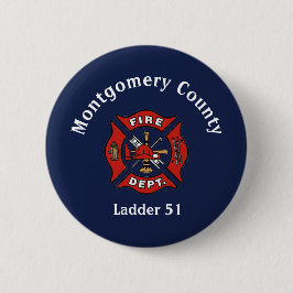 Brandafdeling Logo - Aangepast Ronde Button 5,7 Cm