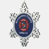 Brandafdeling Logo - Aangepast Tin Sneeuwvlok Ornament (Rechts)