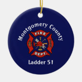 Brandafdeling Logo - Aangepaste keramische Ornamen Keramisch Ornament (Voorkant)