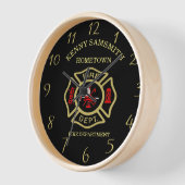 Brandafdeling logo Black en Gold Badge (Hoek)