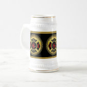 Brandafdeling logo Black en Gold Badge Bierpul (Voorkant links)