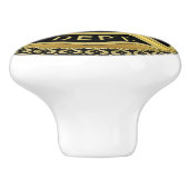 Brandafdeling logo Black en Gold Badge Keramische Knop (Zijkant)