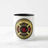 Brandafdeling logo Black en Gold Badge Mok (Midden)