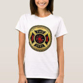 Brandafdeling logo Black en Gold Badge T-shirt (Voorkant)