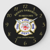 Brandafdeling logo blauw en witte badge grote klok (Voorkant)