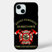 Brandafdeling logo Gold en rode badge Case-Mate iPhone Case (Achterkant)