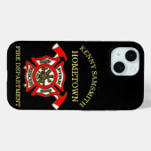 Brandafdeling logo Gold en rode badge Case-Mate iPhone Case (Achterkant (horizontaal))