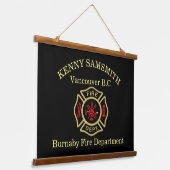 Brandafdeling logo Gold en rugleuning Hangend Wandkleed (Gebogen)