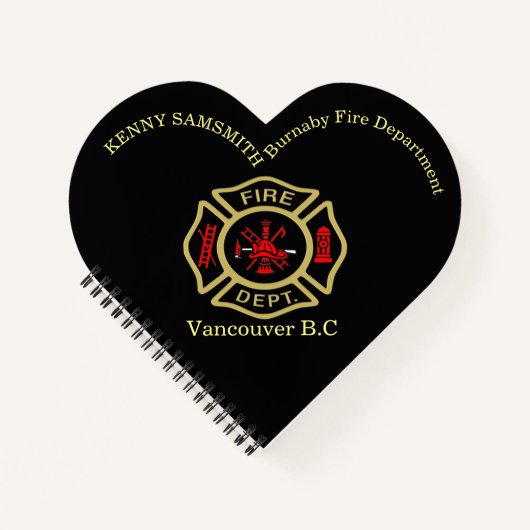 Brandafdeling logo Gold en rugleuning Notitieboek (Voorkant)