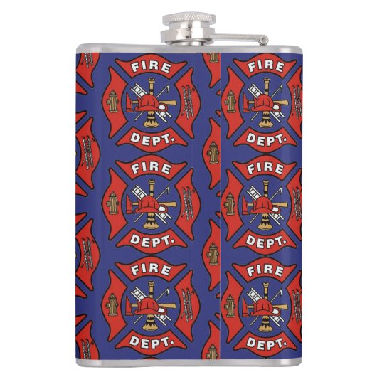 Brandafdeling Logo Patroon Heupfles (Achterkant)