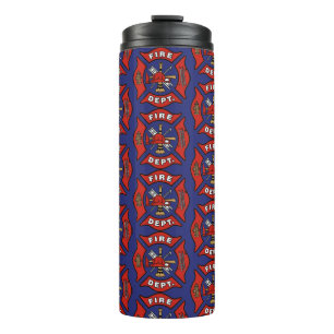 Brandafdeling Logo Patroon Thermosbeker