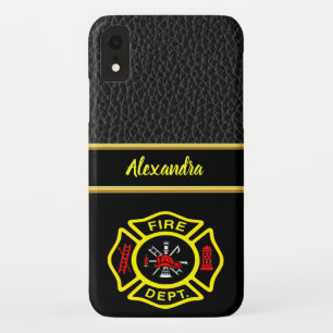 Brandafdeling logo, zwart en gele badge Case-Mate iPhone case