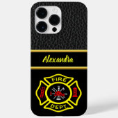 Brandafdeling logo, zwart en gele badge Case-Mate iPhone case (Achterkant)