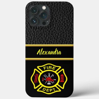 Brandafdeling logo, zwart en gele badge Hoesje-M Case-Mate iPhone Case