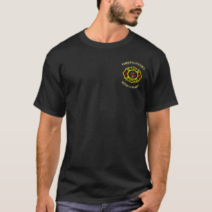 Brandafdeling logo, zwart en gele badge t-shirt