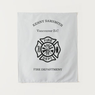 Brandafdeling logo Zwart-wit Wandkleed